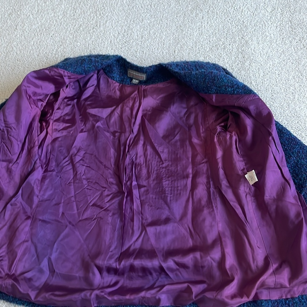 Liz Baker Vintage Boucle Tweed Blazer Jacket Multicolor Sz 14W M/L - Picture 7 of 11